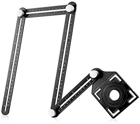Multi Winkel Messlineal Template Tool,4-Seitige Aluminiumlegierung Layout Tool Messung,Hochpräzise Fliesen Werkzeuge Für Maurer,Bauherren,DIY