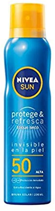 NIVEA Sun Protege Y Refresca Spray Fp50, Protección Solar Muy Alta, 200ml, Transparente, Vanilla