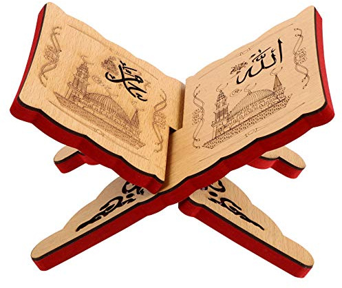 PRETYZOOM Hölzernes Quran Bücherregal Antikes Design Für Tisch Und Wand Dekoratives Bücherregal Zur Organisation Von Arbeitsplatte Bad Schlafzimmer Wohnzimmer Büro Und Café Wiederverwendbar