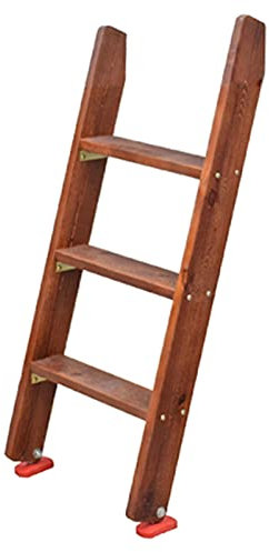 Scala Letto a Castello Scala per Letto a Castello a 3 Gradini/4 Gradini/5 Gradini per Persone Pesanti, Scale Letto a Soppalco in Legno con Staffa a Ganci e Piedini Antiscivolo, Facile Montaggio