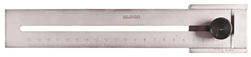 WELDINGER Edelstahl-Streichmaß 0-200 mm mit Feststellschraube aus Metall