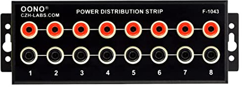 Banana Jack 8 Outlet DC Power Distribution Strip (Without Cable)