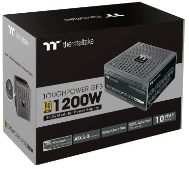 Thermaltake Toughpower GF3 1200W | PC-ATX-3.0-Netzteil | PCIe Gen 5.0 | 80-Plus-Gold | voll-modular | leiser 140 Lüfter | EU Zertifiziert