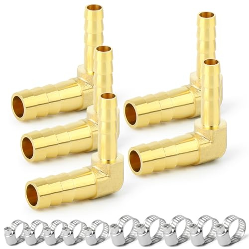 ERGAOBOY 5 stycken 10 mm x 12 mm slangreducerande kontakt 2-vägs vinklad slanganslutning med 10 klämmor