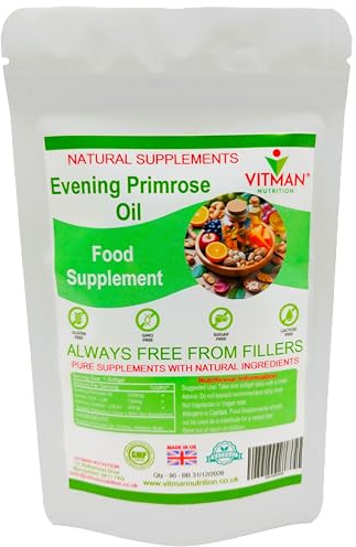 Evening Primrose Oil 1000mg - 120 Softgels - Rich in Omega 6 GLA - Menopause - Anti Ageing - PMS Capsules… 4 Months Supply (120)
