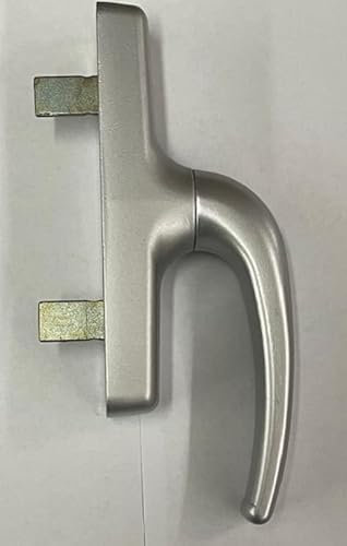 effedielle MANIGLIA CREMONESE PER ANTE INFISSI IN LEGNO-ALLUMINIO FINESTRA E BALCONI APERTURE INTERNE E ANTA RIBALTA interasse 130 (104) (Argento verniciato silver)