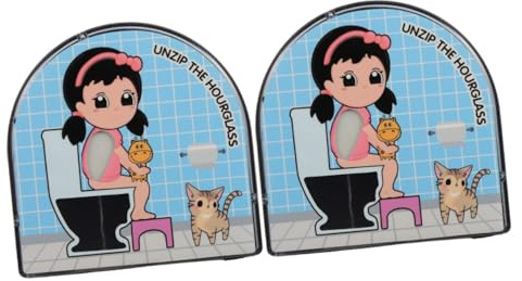 Zerodeko 2pezzi Clessidra Da Bagno Decorativa Da Minuti Timer Sabbia Per Wc e Ufficio Divertente Per Festa Del Papà e Compleanni Design Creativo Per Adulti