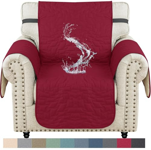 Ystyle Sofföverdrag 1 Sit, Vattentät Sofa Cover, Halkfritt Armstolsöverdrag, Soffa överdrag För Husdjur, Fåtöljöverdrag, Maskintvättbart överdrag Fåtölj, Quiltad Soffskydd, Röd