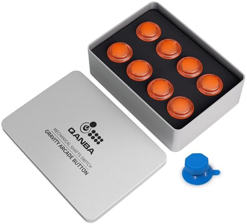 qanba Gravity KT Arcade - Botones mecánicos de 30 mm a presión (en caja (naranja transparente 30 mm)