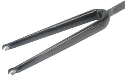 Fahrradgabel Rennrad Starrgabel 700C Vollkohlefaser C-Bremse Vorderradgabel 28.6mm Gerader Rohr Hartgabel Schnellspanner 9 * 100mm QR(Gloss Black)