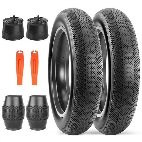 ZUKKA 2-pack 26 tums e-cykeldäck tung vikbar fett cykeldäck 26 x 4,0 fat cykelkappa och 2-pack 60 cm slang 26 x 4,0 för elektriska däck kompatibel Wide Mountain Snow Bicycle