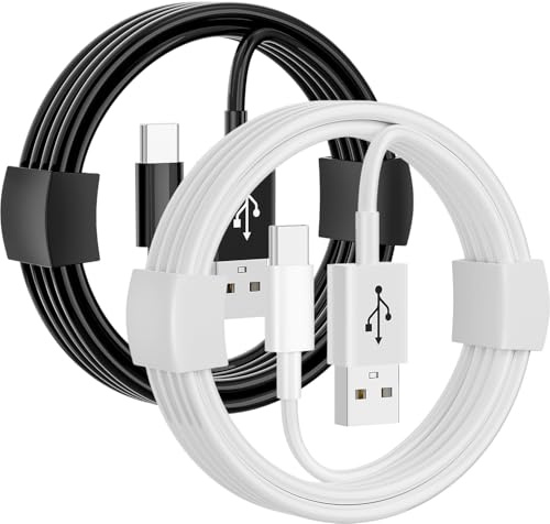 XRX iPhone 15/16/17 Carplay Ladekabel, USB A auf USB C Kabel für iPhone 16E, 17/16/15 Pro Max, air, 15 16 Plus, USB C Car Kabel für AirPods 4/AirPods pro 2/3 Ladegerät kabel Schwarz+Weiß 1M 2Stück