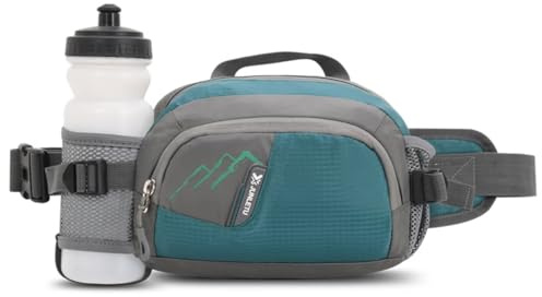 ROSSRORE Outdoor Unisex Large Capacity Waist Bag, Expert-Recommended Celebrity Favorite Fitness Dog Walking Hiking Waist Pack Hip Bag with Water Bottle Holder Green