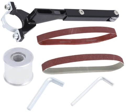 Kit adaptador de banda de lijado - Convertidor de amoladora angular a lijadora de banda - Adaptador de lijadora de banda de amoladora angular M10 para 100/115/125, negro, 520 * 20 mm