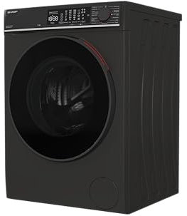 Sharp ES-WNFL814CMDA-DE Lavadora 8 kg, Clase energética A, 1400 rpm, WiFi, Advanced Inverter Motor, AquaStop, Pantalla LED, Negro Mate