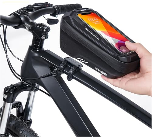Silvotek Rahmentasche Fahrrad - wasserdichte Oberrohrtasche Fahrrad Handytasche mit TPU-Touchscreen für Smartphones bis 7 Zoll, Fahrradtasche Rahmentasche
