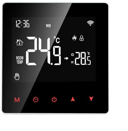Termostato inteligente con WiFi y control de voz para calefacción por suelo radiante, pantalla táctil LCD, control remoto con temporizador programable semanal (calentador de agua/caldera 3A WiFi)