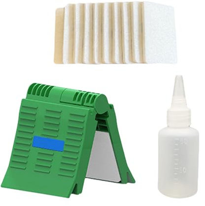 LLINthy High Efficiency Fiber Optics Wipe Clip With Alcohols Dispenser And 10 Reusable Pad For IT Professional Fiber Cleaning Tool