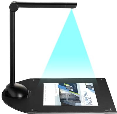 Jeffergarden Scanner de Documents Portable Intelligent, Scanner de Livres USB avec OCR, Appareil Photo 8 MP, Format A3, Idéal pour Numériser des Livres, des Factures, des Cartes d'identité et des