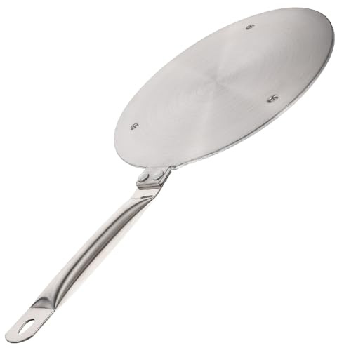 NUOBESTY Plaque de Guidage Thermique en Acier Inoxydable avec Poignée Cuisine, Disque Diffuseur de Chaleur Lisse et Résistant, Adapté aux Plaques à Induction