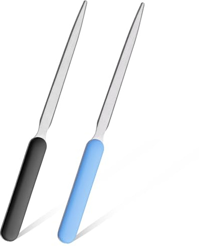 ZEYIYER 2 Stück Brieföffner Edelstahl, 19 cm Leichte Brieföffner Umschlagöffner, Blau Schwarzer Edelstahl Umschlagöffner für Post, Büro, Heimbedarf