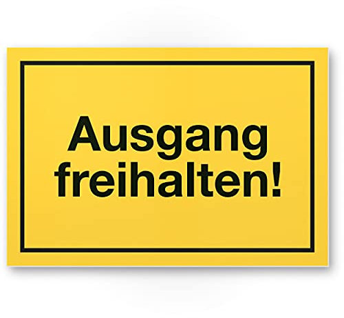 Komma Security Ausgang freihalten Schild 30 x 20 cm Hinweisschild Tür von Eingängen Ausgängen Warnhinweis Parken verboten abstellen verboten Eingang freihalten