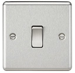 10AX 1G Intermediate Switch - Rounded Edge Brushed Chrome