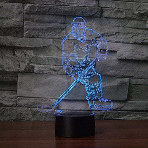 HPBN8 Ltd 3D Eishockey Illusions LED Lampen Tolle 7 Farbwechsel Acryl berühren Tabelle Schreibtisch-Nacht licht mit USB-Kabel für Kinder Schlafzimmer Geburtstagsgeschenke Geschenk