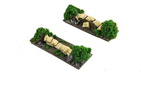 War World Gaming Battle Bocage Sandsäcke und Kisten Gemischte Verteidigungsstellungen x 2-28mm WW2 Tabletop Gelände Modellbau Modell Landschaft Diorama Schlachtfeld Deckung Versatzstücke Wargaming
