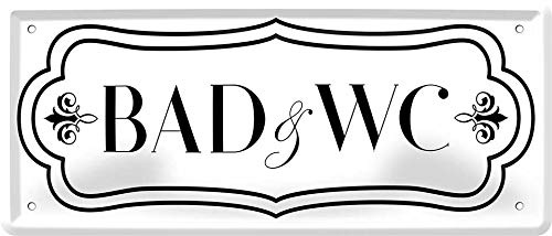 Bad & WC Toilette Klo Tür Schild 28 x 12 cm Spruch Deko Blechschild 1179