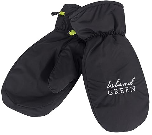 Island GREEN Herren Mit Fleece gefüttert Handschuhe, Schwarz, Einheitsgröße
