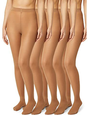 FM London 5-Pack Tights for Women - Comfortable Women's Tights with Stretch Fit Design - 40 Denier - Available in Black, Nude & Navy Colours - Soft and Durable Construction for All Occasions