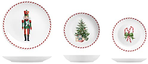 Home Boîte à Musique Service de Table Coupe 18 pièces, Porcelaine