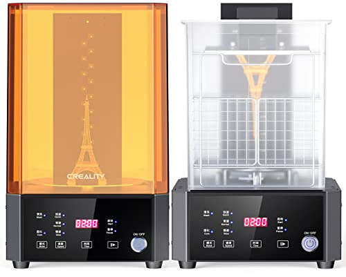 Creality UW-01 Ufficiale 2 in 1 Wash and Cure Machine con Secchio Rotante o Modelli di Stampante 3D Resina LCD/DLP/SLA 190x152x200mm Visibile Trasparente