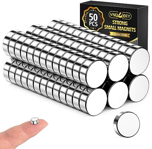VNDUEEY 50 Stück Magnete Stark, Neodym Magnet, 6x2mm, Magnete für Magnettafel, Magnet Klein Ideal für Bildung, Basteln, Küche, DIY, Pinnwand, Schule, Kühlschrank