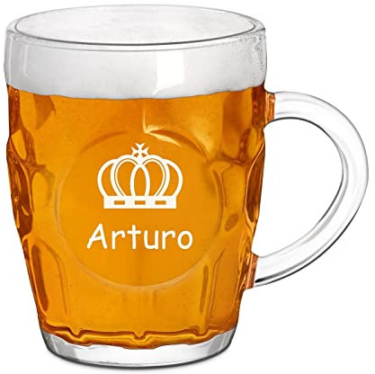 Maverton Boccale birra con incisione - bicchiere da birra personalizzato 500 ml con manico per uomo - calice birra - bicchieri personalizzati con nome - per compleanno - King