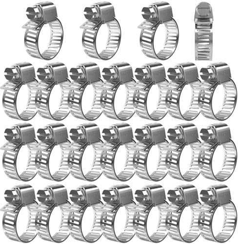 Lumonic 25x 16-25mm Schlauchschelle Edelstahl V4A 304 I einstellbare Schlauchschellen zum Schrauben I für Rohre Schläuche Waschmaschine KFZ Auto Haus Garten