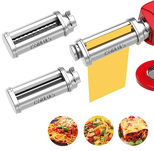 Bosch Pasta Attachment Set for MUM5/MUM4 Mixer - 3 Piece Set Includes Roller, Spaghetti & Fettuccine Cutters