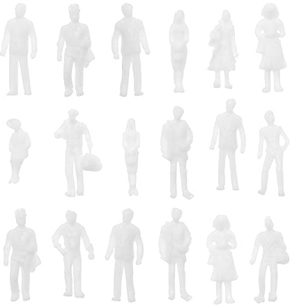 100 Stück 1:150 Weiße Unbemalte Figuren, Exquisite Miniatur-Charaktermodelle, Dekoratives Zubehör für die DIY-Herstellung von Mini-Puppenhäusern