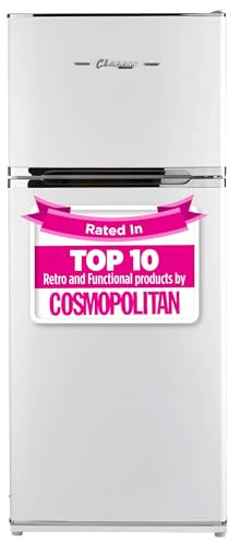 Unique Appliances Off-Grid Classic Retro Solar Powered DC Refrigerator with Top Freezer, Fridge for Bedroom, Campsite, and Off-Grid Locations, 14 cu./ft., Marshmallow White