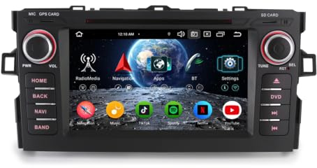 Erisin 7 Zoll 8-Kern Android 16 Autoradio mit GPS für Toyota AURIS Unterstützt Kabellos CarPlay Android Auto DAB+ WiFi Bluetooth DSP RDS USB DVD SWC TPMS 4GB RAM+64GB ROM Touchscreen
