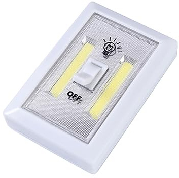 DOITOOL Kabellose Cob LED Leuchte Batteriebetrieben aus Abs Weiß | Selbstklebend mit Magnetfuß, für Schlafzimmerbeleuchtung und Unterschrankeinsatz, Einfache Montage