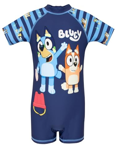 Bluey Swimsuit | One Piece Boys Swimsuit | Children's Swimming Costumes | Blue 4-5 Years