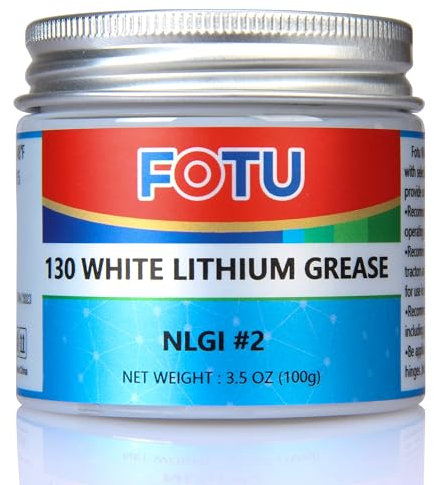 FOTU 130 White Lithium Grease - High Performance Lubricant for All Your Mechanical Needs - 100% Pure & Long - Lasting - Ideal for Bearings, Chains, Garage Door Hinges, Windows Tracks(1-Pack, 100g)