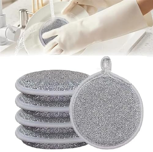 RZXBB Geschirrspüllappen aus Draht,Mehrzweck-Drahtgeschirrtücher für Nass und Trocken,2024 Multipurpose Wire Dishwashing Rag,Wiederverwendbar Topfreiniger Putzlappenfür Nass und Trocken (5PCS)