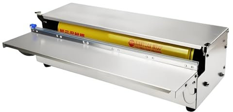WJYWX Cling Film Cutter Dispenser, Reusable Dispenser With Slide Cutter,Stainless Steel Cling Film Cutter，Suitable For Supermarket Household Fresh Packaging