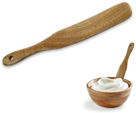 DAJISI Pfannenwender Holz, Pfannenwender 25cm Holzspatel Pfannenwender Küchenhelfer Holzlöffel Gro Langem Griff Pfannenwender für Die Küche Rühren, Schaben bis zum Boden