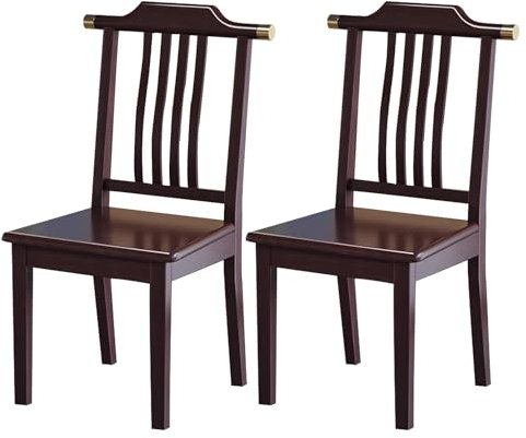 2er Set Esszimmerstühle mit Rückenlehne, Stuhl Eiche Massiv, Komfortsitz, Im Landhausstil, Wohnungseinrichtung für Esszimmer, Küche, Wohnzimmer, Büro
