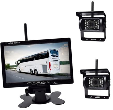 SWOOMEY 2 Stück Monitor Mit Kabellosem Rückfahrkamera Für LKW Hohe Auflösung Großer Betrachtungswinkel Einfache Installation Rückfahrkamera-objektiv