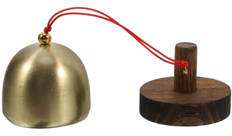 VINTORKY Wooden Antique Doorbell Pendant Wind Chime Shopkeepers Bell for Front Gate Porch Home Decoration Ring Bell for Door Opening